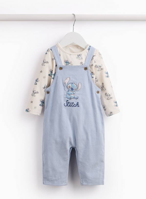 Blue Lilo & Stitch Dungaree Set 9-12 months